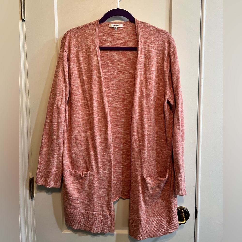 Madewell Pink Open-Front Cardigan